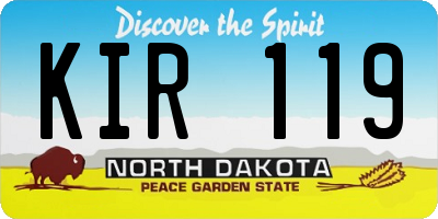 ND license plate KIR119