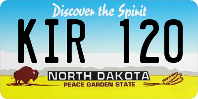 ND license plate KIR120
