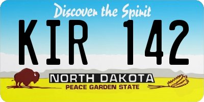 ND license plate KIR142