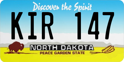 ND license plate KIR147