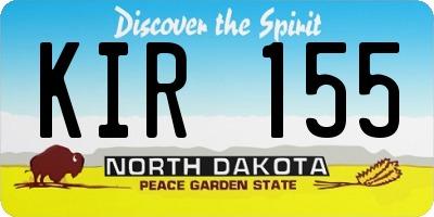 ND license plate KIR155