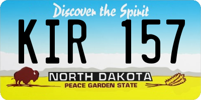 ND license plate KIR157