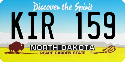ND license plate KIR159