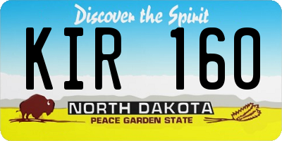 ND license plate KIR160