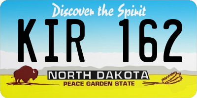 ND license plate KIR162