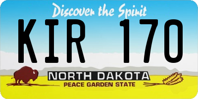 ND license plate KIR170
