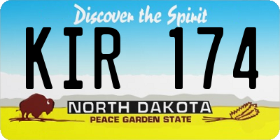 ND license plate KIR174