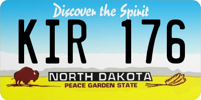ND license plate KIR176