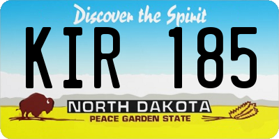 ND license plate KIR185
