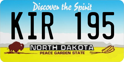 ND license plate KIR195