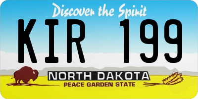 ND license plate KIR199