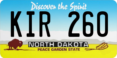 ND license plate KIR260