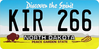 ND license plate KIR266