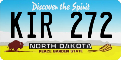 ND license plate KIR272