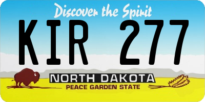 ND license plate KIR277
