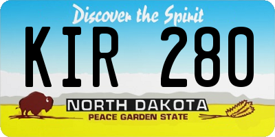 ND license plate KIR280