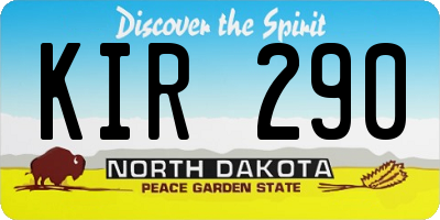 ND license plate KIR290