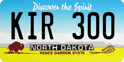 ND license plate KIR300