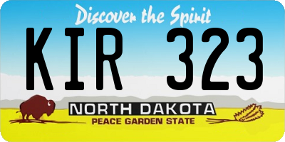 ND license plate KIR323