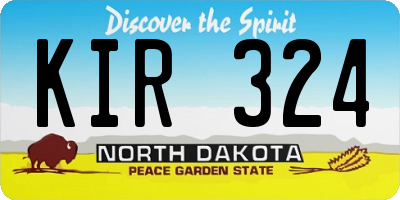 ND license plate KIR324