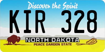 ND license plate KIR328