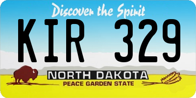 ND license plate KIR329