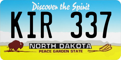 ND license plate KIR337