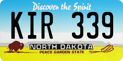 ND license plate KIR339