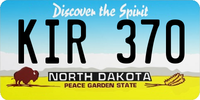 ND license plate KIR370
