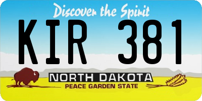 ND license plate KIR381