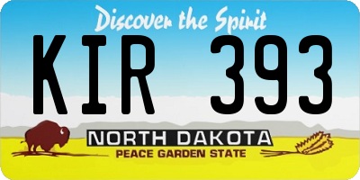 ND license plate KIR393