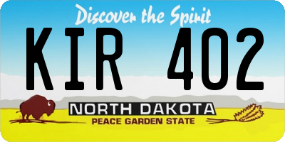 ND license plate KIR402