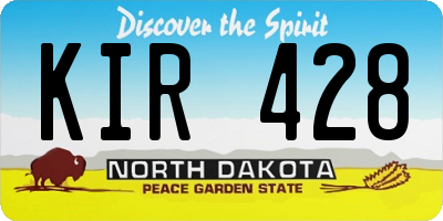 ND license plate KIR428