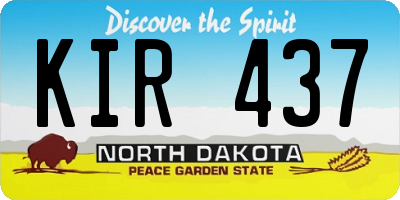 ND license plate KIR437