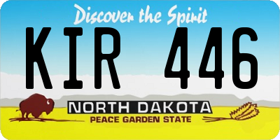 ND license plate KIR446