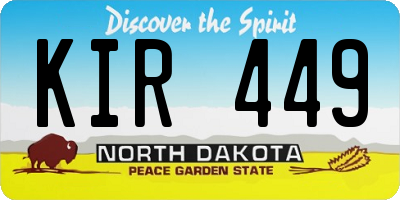 ND license plate KIR449