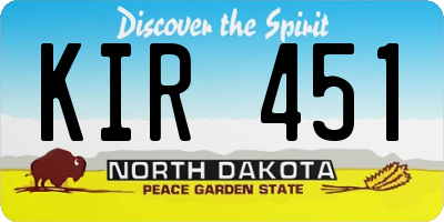 ND license plate KIR451