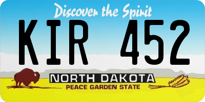 ND license plate KIR452