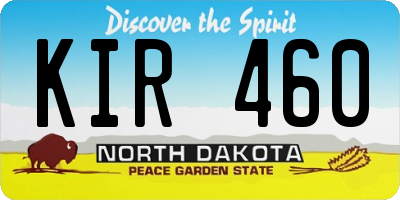 ND license plate KIR460