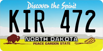 ND license plate KIR472
