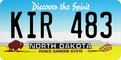 ND license plate KIR483