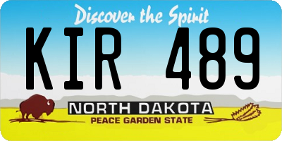 ND license plate KIR489