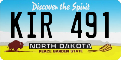 ND license plate KIR491