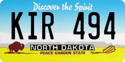 ND license plate KIR494