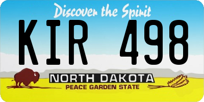 ND license plate KIR498