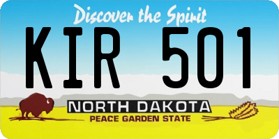 ND license plate KIR501