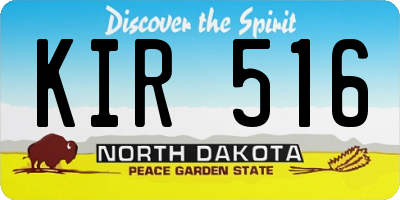 ND license plate KIR516