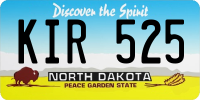 ND license plate KIR525