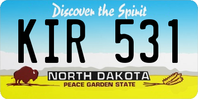 ND license plate KIR531
