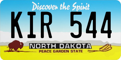 ND license plate KIR544